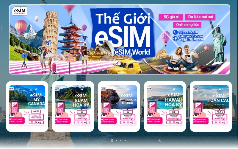 Các gói eSIM USA đa dạng giúp du khách kết nối internet thuận tiện khi du lịch Mỹ.